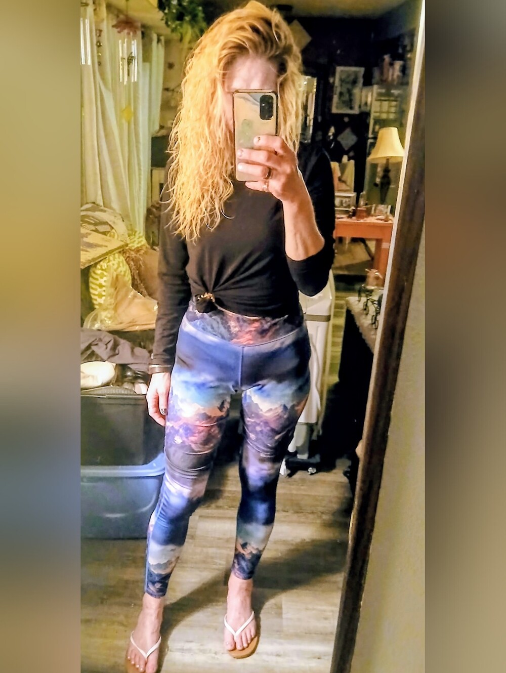 Mossimo Supply Co. Multicolor Galaxy Print Leggings Sz M